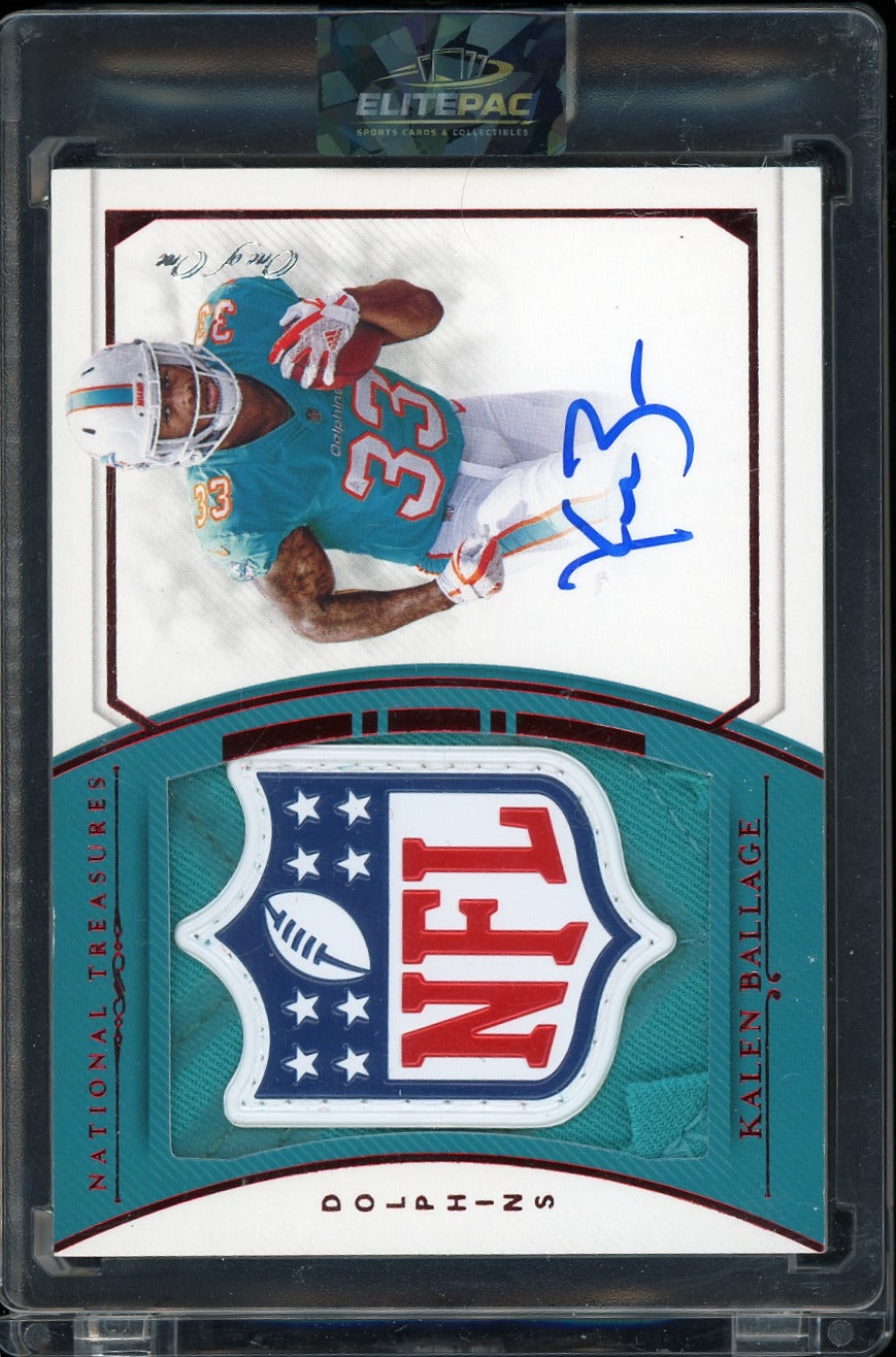2018 Panini NT Kalen Ballage Rookie Signatures RPS NFL Shield Red #/1 Football
