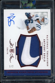 2024 Panini NT Anthony Gould Rookie Patch Autographs Brand Logo #/2 Football