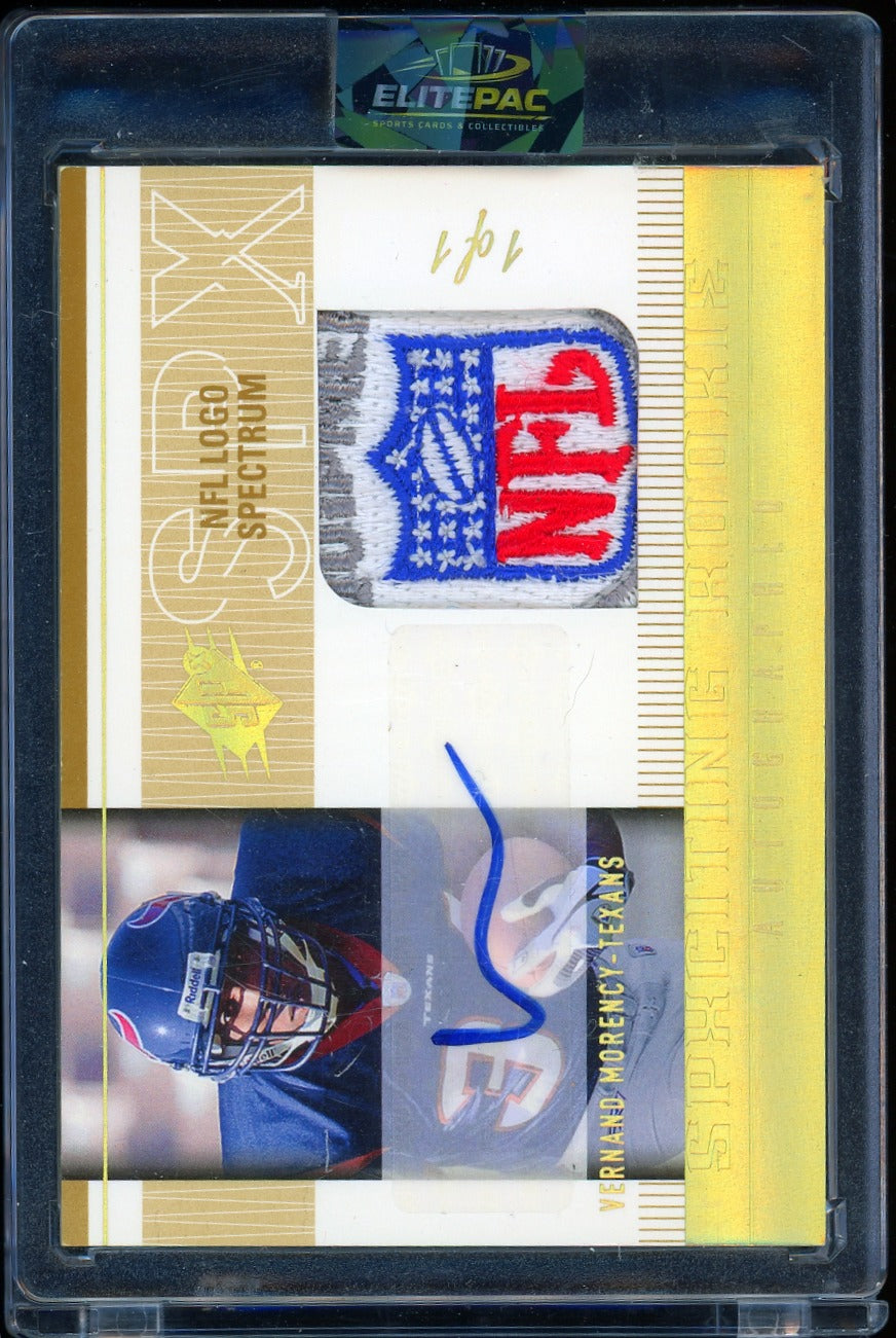 2005 SPx #192 Vernand Morency Spectrum Autographs NFL Logo #/1 Football