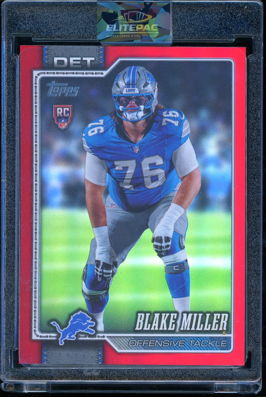 2026 Topps Flagship #380 Blake Miller Red Sandglitter #/5 Football