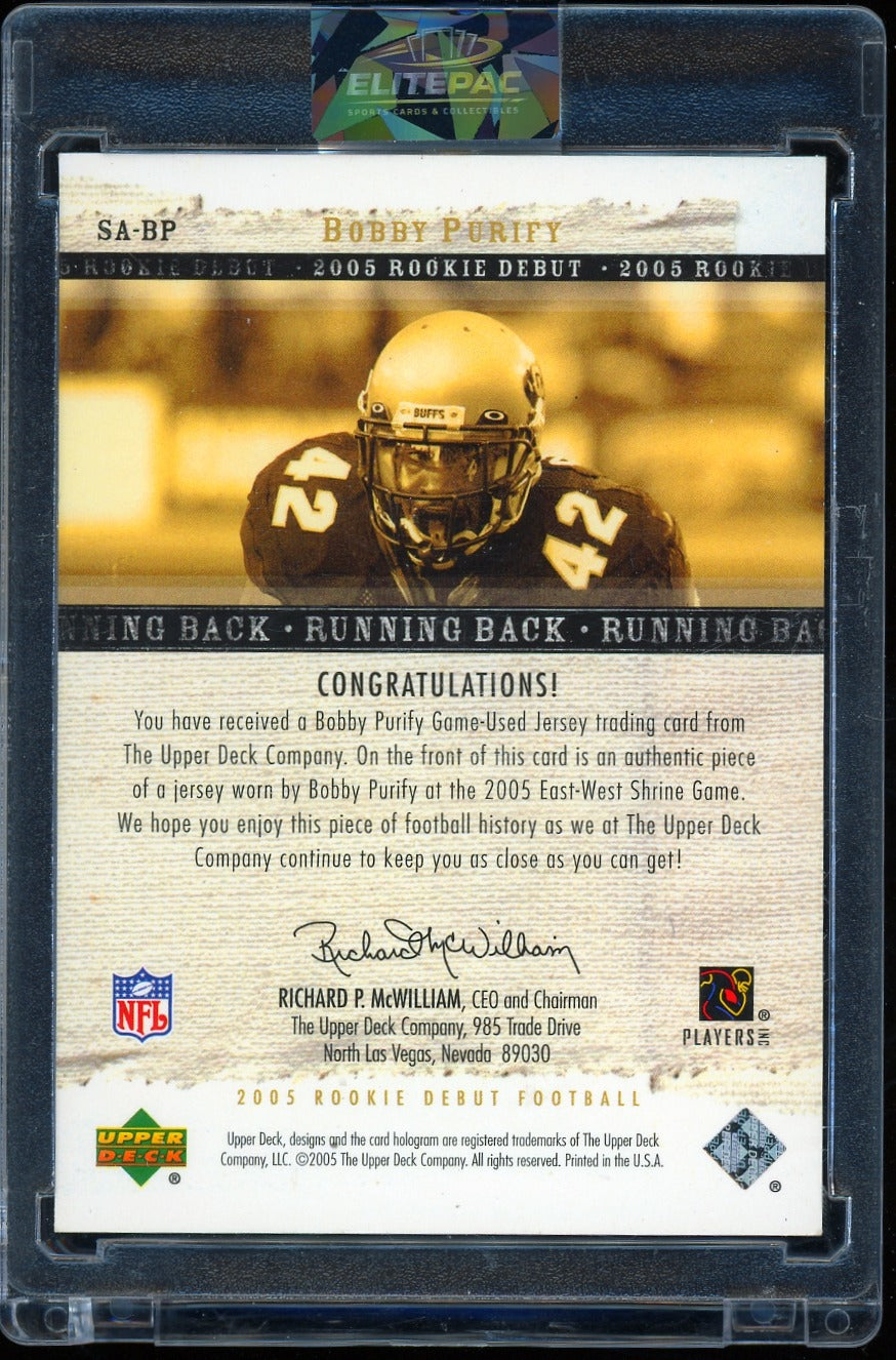 2005 Upper Deck Rookie Debut #SA-BP Bobby Purify Saturday Swatches Football