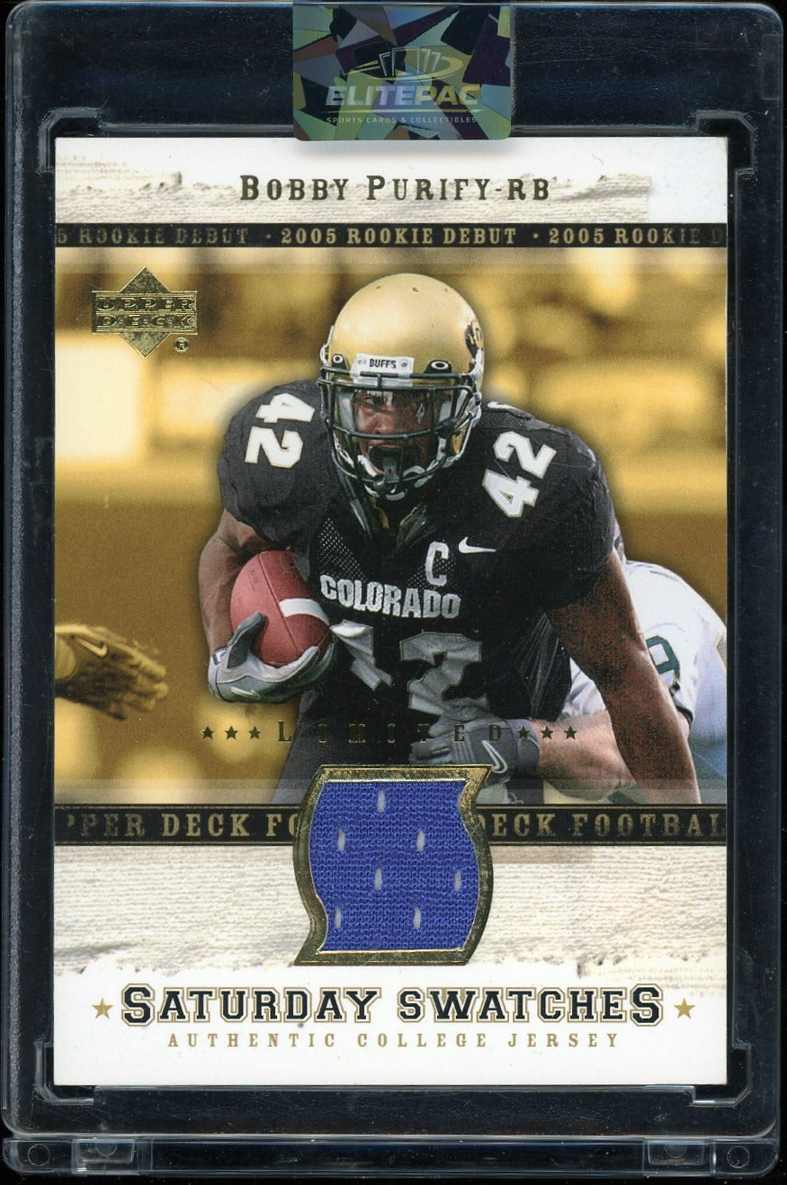2005 Upper Deck Rookie Debut #SA-BP Bobby Purify Saturday Swatches Football
