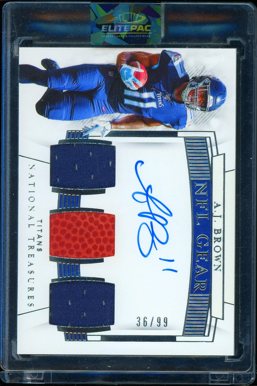 2019 Panini NT A.J. Brown Rookie NFL Gear Signature Trios #/99 Football