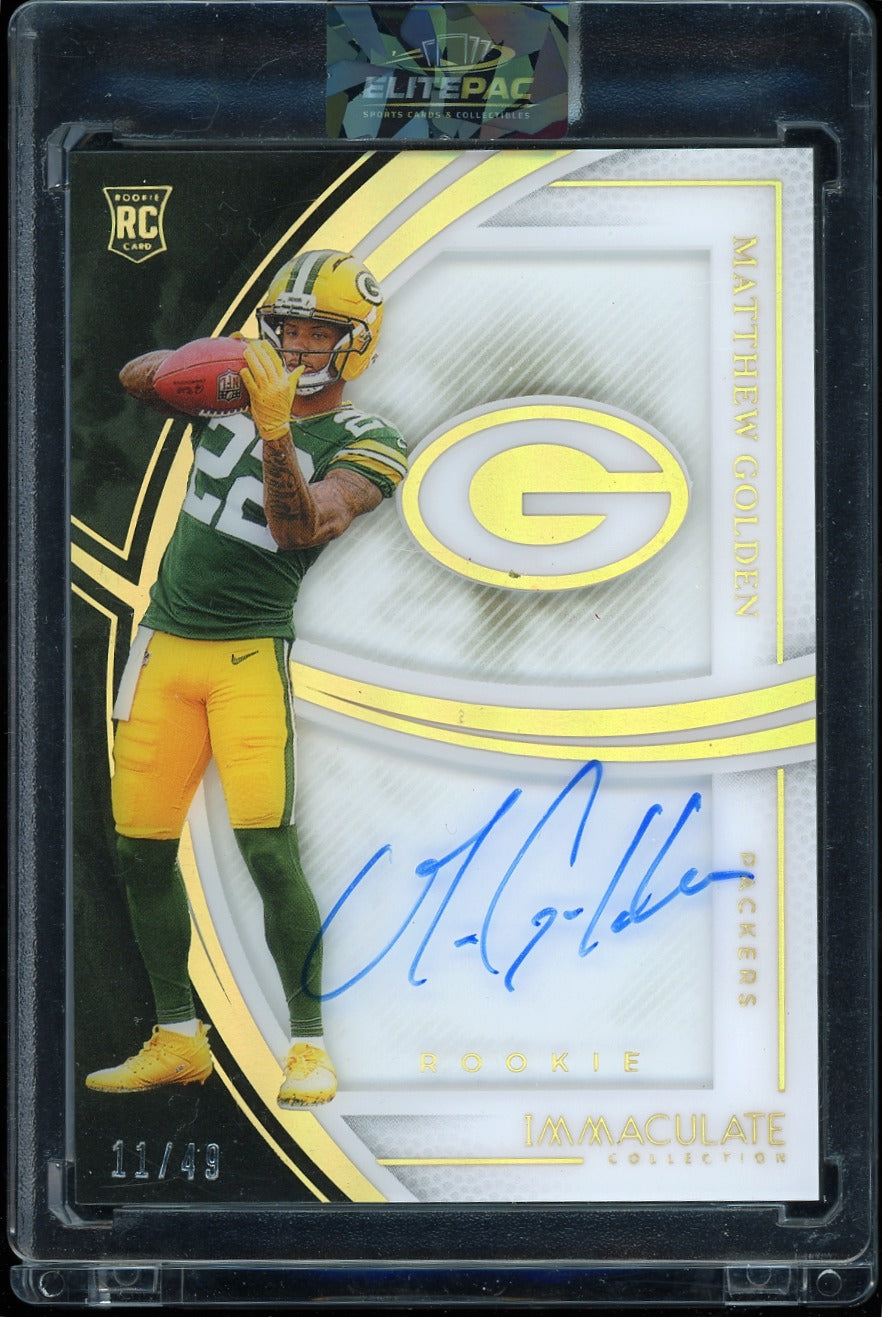 2025 Panini Immaculate Matthew Golden Rookie Shadowbox Signatures #/49 Football