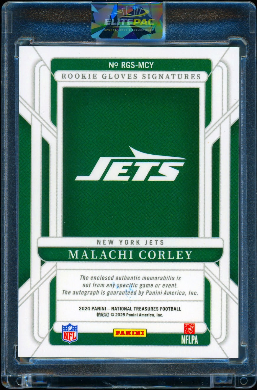 2024 Panini NT Malachi Corley Rookie Gloves Signatures #/25 Football