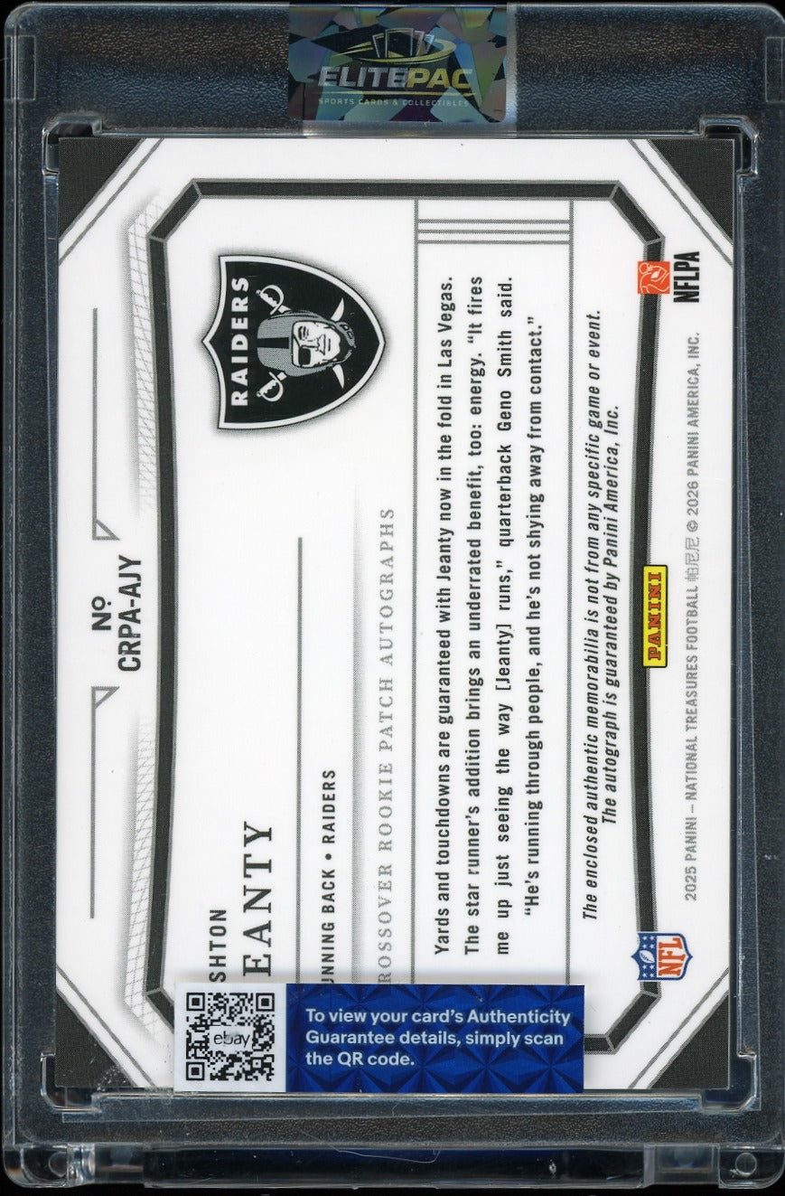 2025 Panini NT Ashton Jeanty  Rookie Patch Autographs Holo Gold #/10 Football