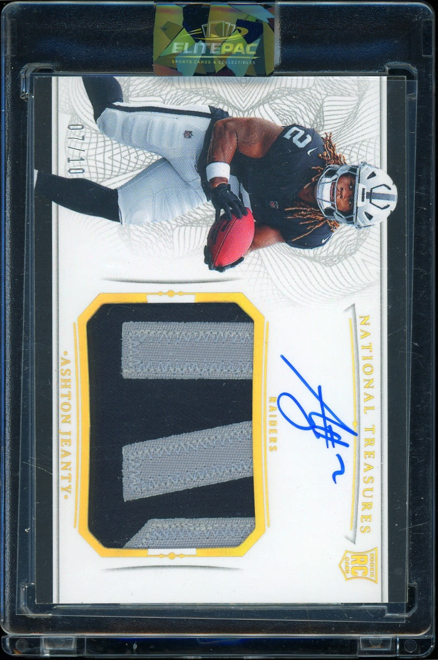 2025 Panini NT Ashton Jeanty  Rookie Patch Autographs Holo Gold #/10 Football