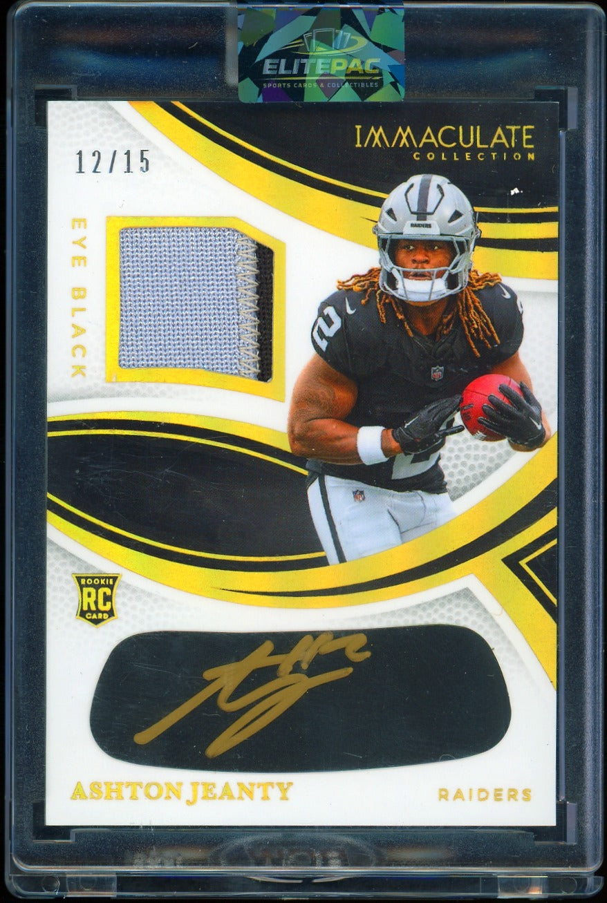 2025 Panini Immaculate Ashton Jeanty Rookie Eye Black Jersey Gold #/15 Football