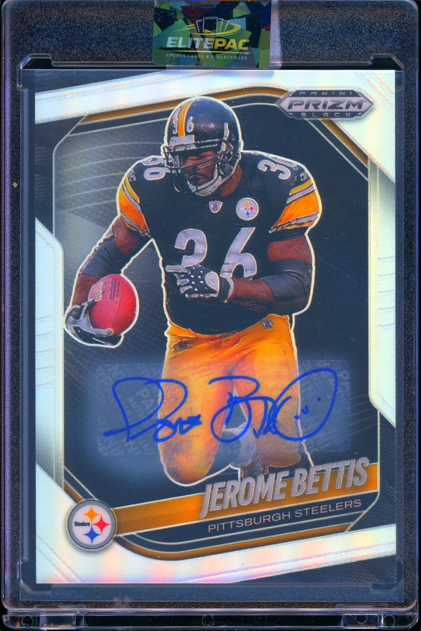 2025 Panini Prizm Black #121 Jerome Bettis Autographs Prizms Silver Football