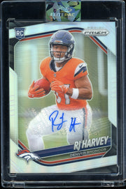 2025 Panini Prizm #303 RJ Harvey Prizm Autographs Silver Football