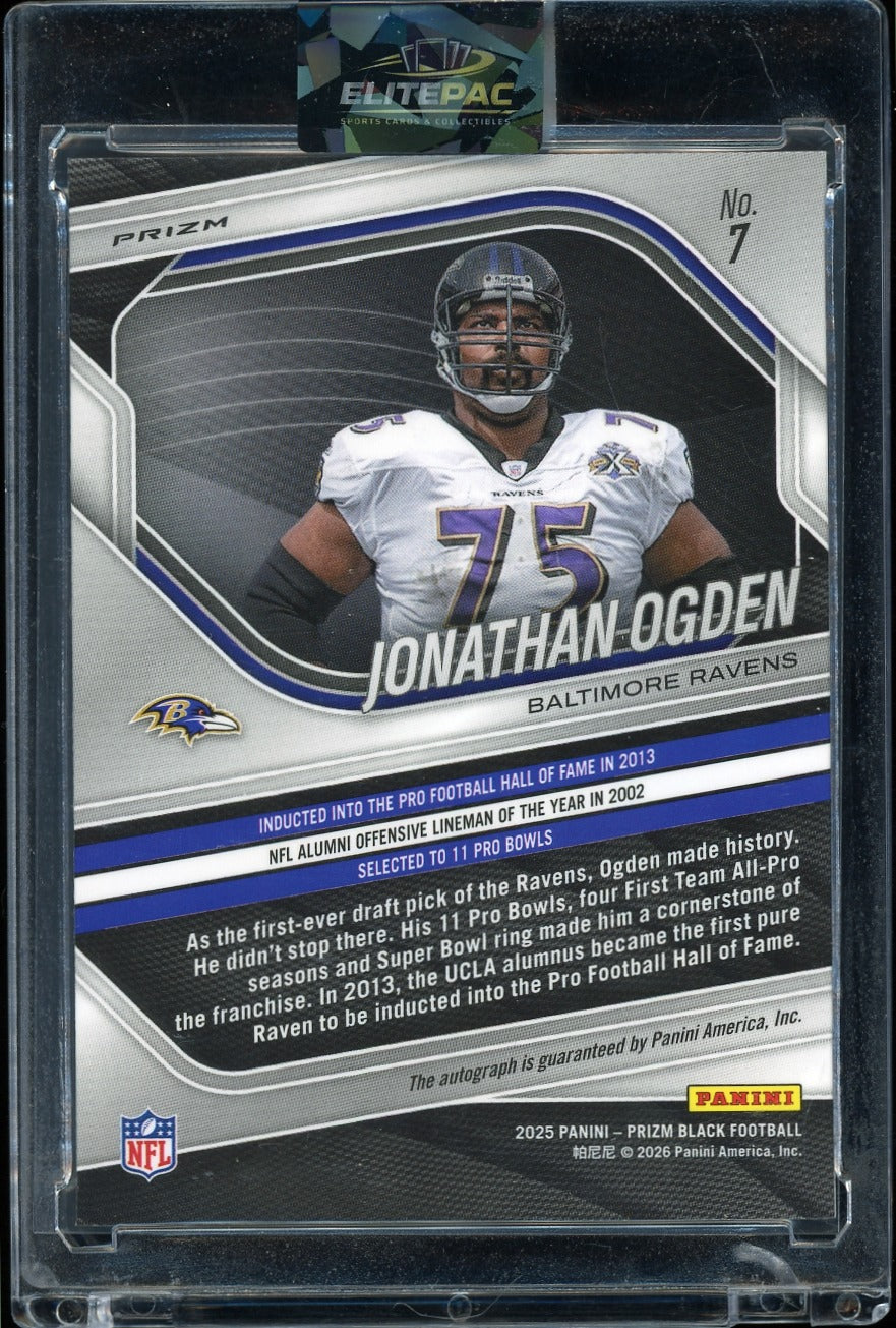 2025 Panini Prizm Black #7 Jonathan Ogden Prizms Silver Football