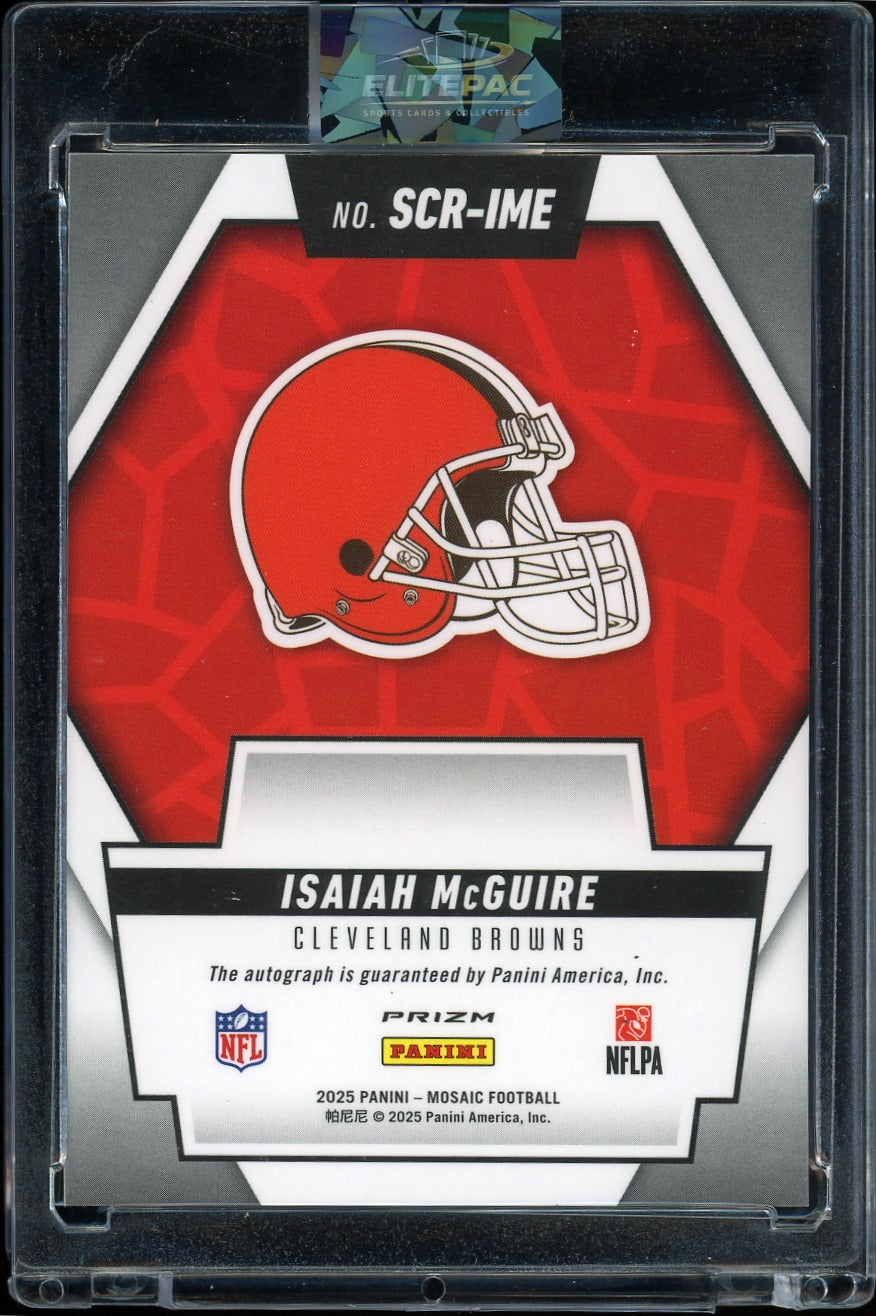 2025 Panini Mosaic #SCR-IME Isaiah McGuire Scripts Football