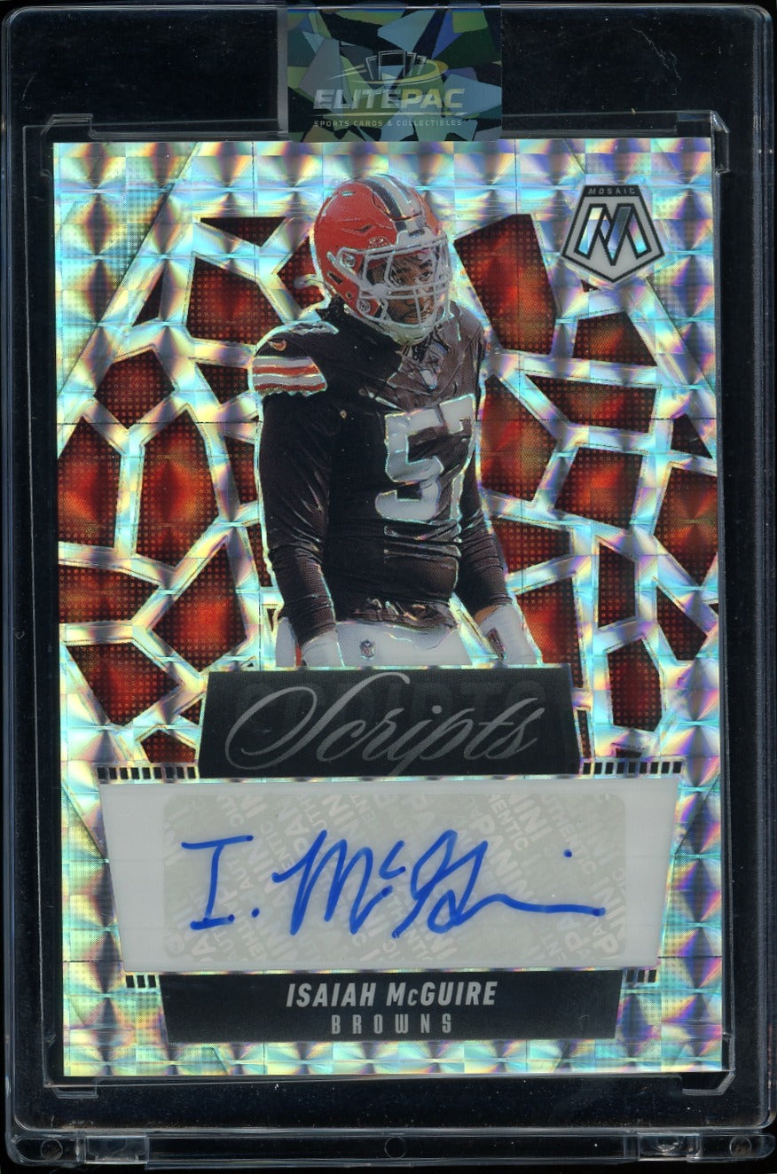 2025 Panini Mosaic #SCR-IME Isaiah McGuire Scripts Football