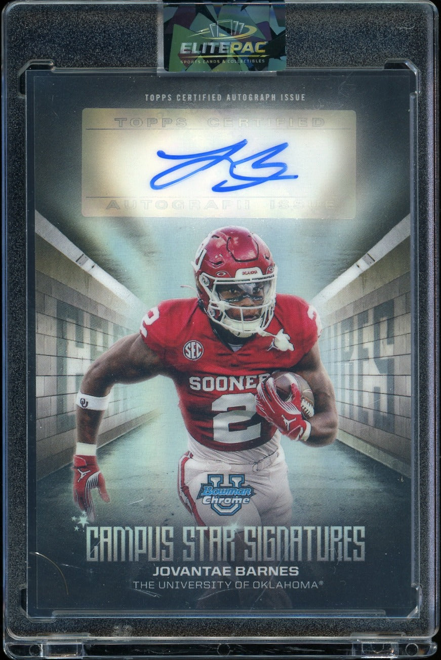2025 Bowman University Chrome  Jovantae Barnes Campus Star Signatures Football