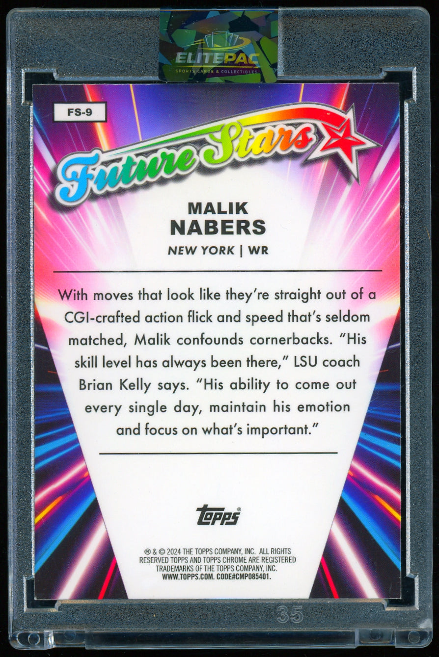 2024 Topps Chrome Malik Nabers Future Stars Pink Refractor Football