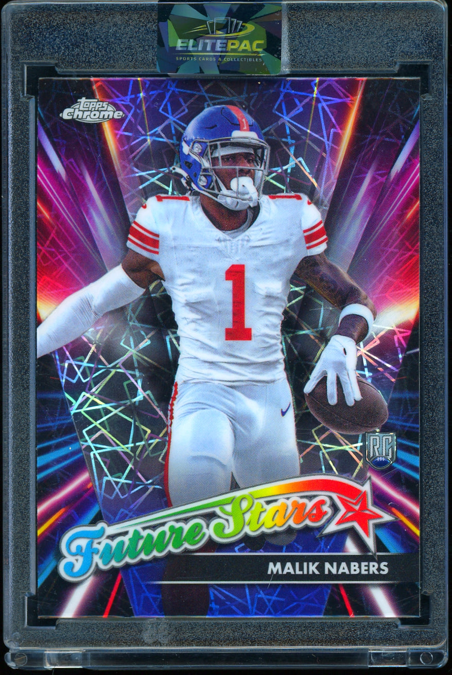 2024 Topps Chrome Malik Nabers Future Stars Pink Refractor Football