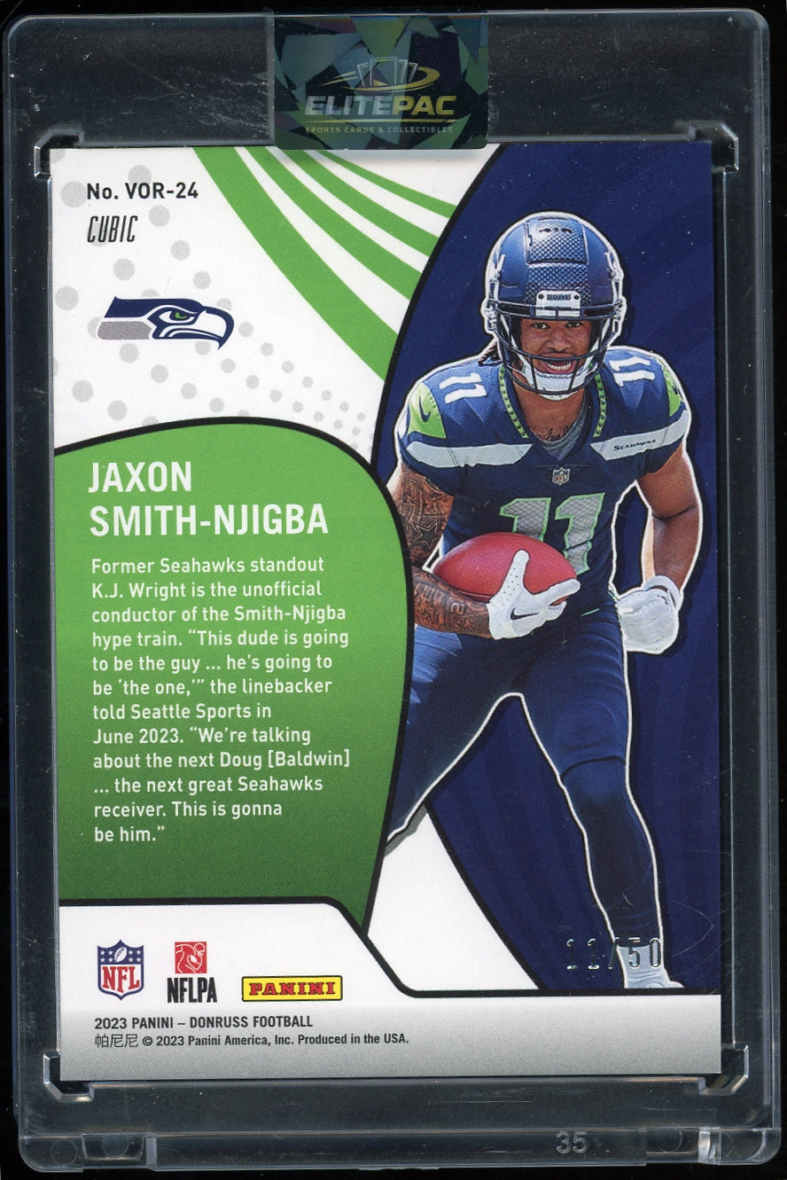 2023 Donruss #VOR-24 Jaxon Smith-Njigba Vortex Cubic #/50 Football