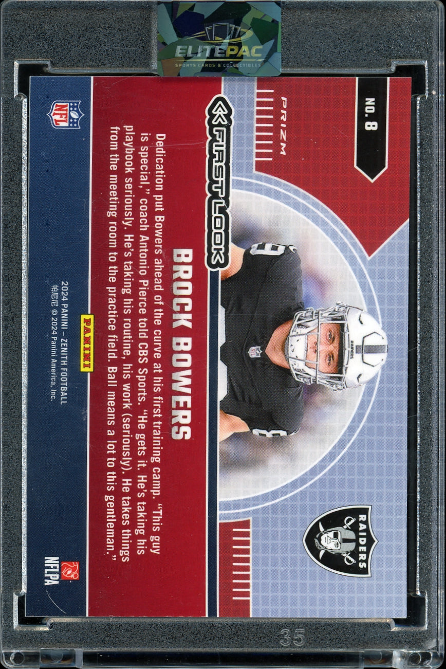2024 Panini Zenith #8 Brock Bowers First Look Football