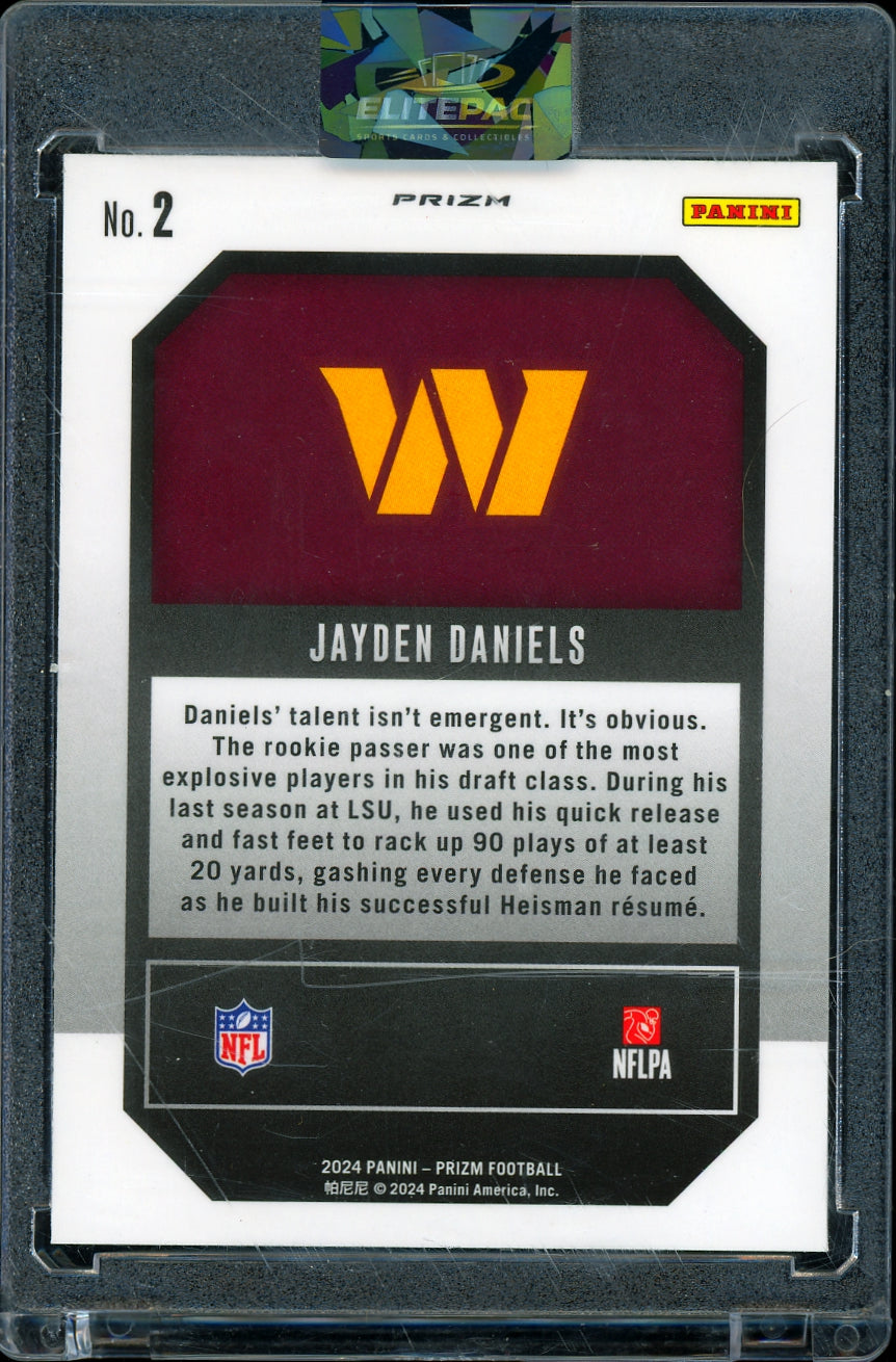 2024 Panini Prizm #2 Jayden Daniels Emergent Green Ice Prizm Football