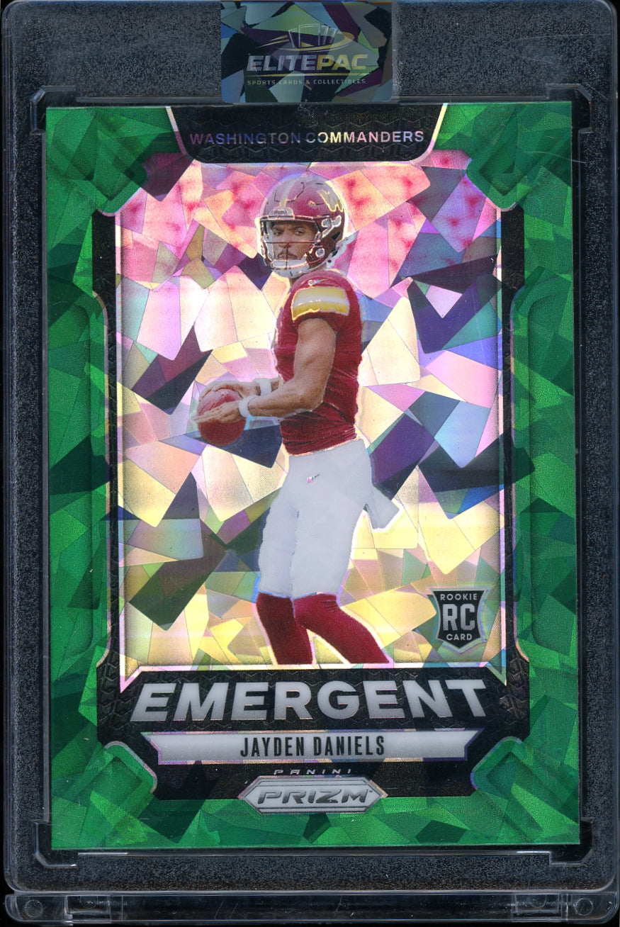 2024 Panini Prizm #2 Jayden Daniels Emergent Green Ice Prizm Football