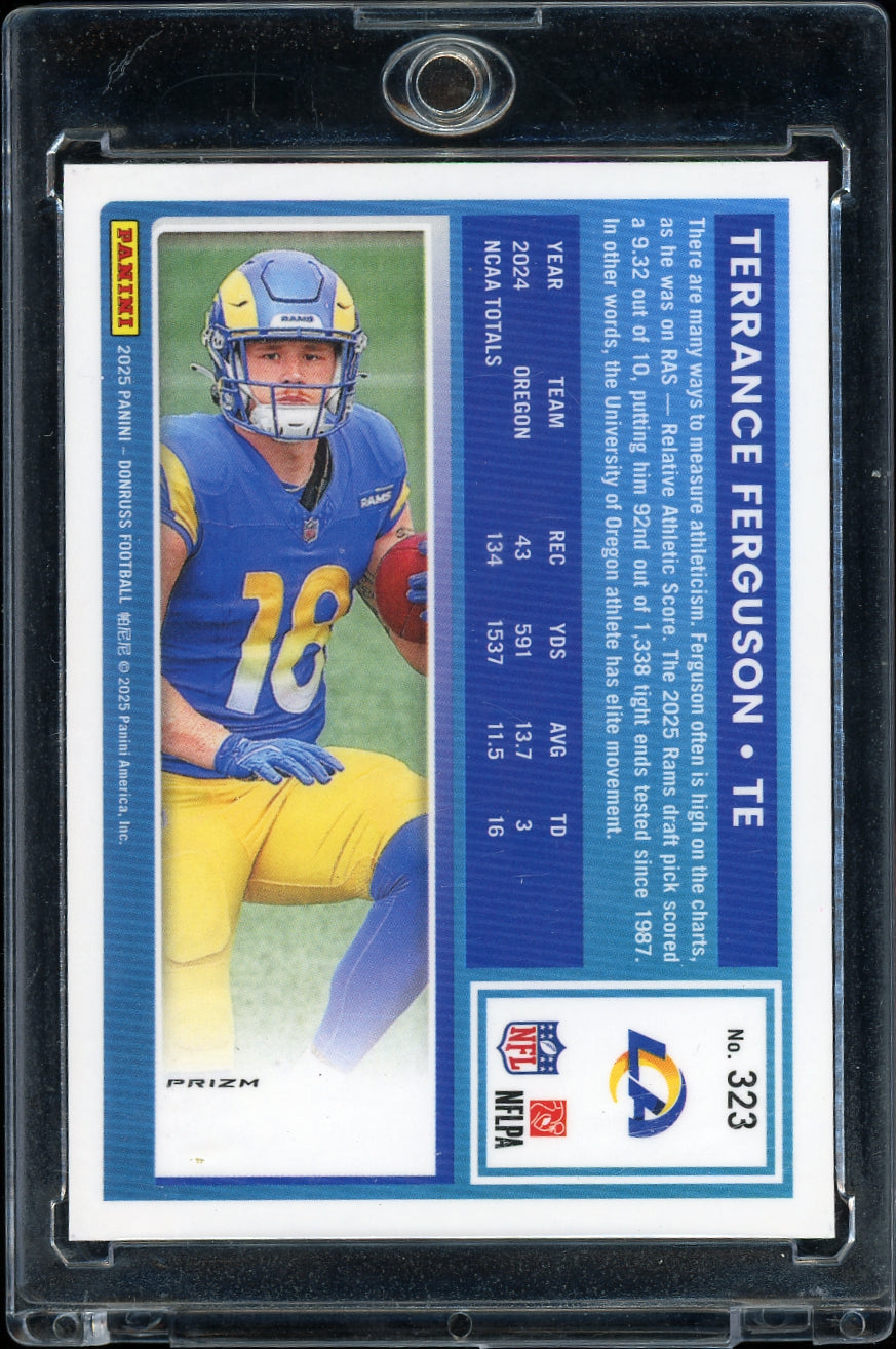 2025 Donruss #323 Terrance Ferguson Optic Rated Rookies Preview Pink Football