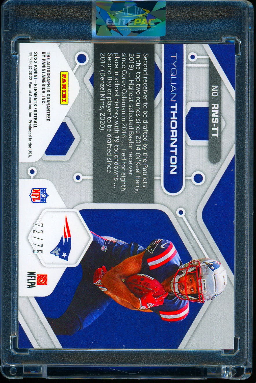 2022 Panini Elements Tyquan Thornton Rookie Neon Signs Blue #/75 Football
