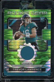 2021 Panini Prizm #RG-1 Trevor Lawrence Rookie Gear Neon Green Pulsar Football