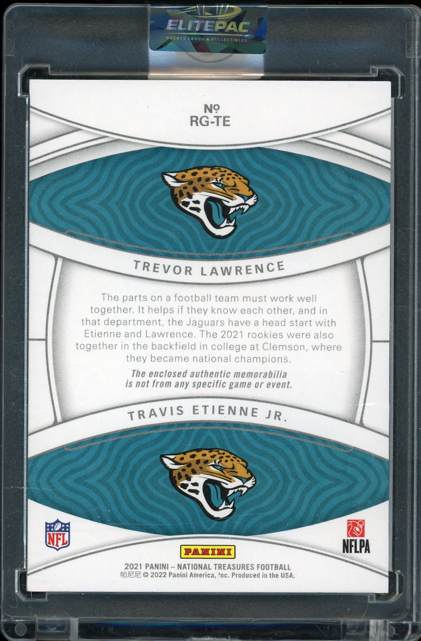 2021 Panini NT Travis Etienne Jr. / Trevor Lawrence  NFL  Gold #/10 Football