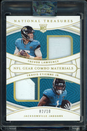 2021 Panini NT Travis Etienne Jr. / Trevor Lawrence  NFL  Gold #/10 Football
