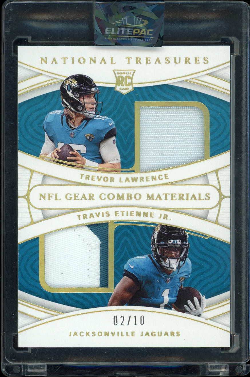 2021 Panini NT Travis Etienne Jr. / Trevor Lawrence  NFL  Gold #/10 Football