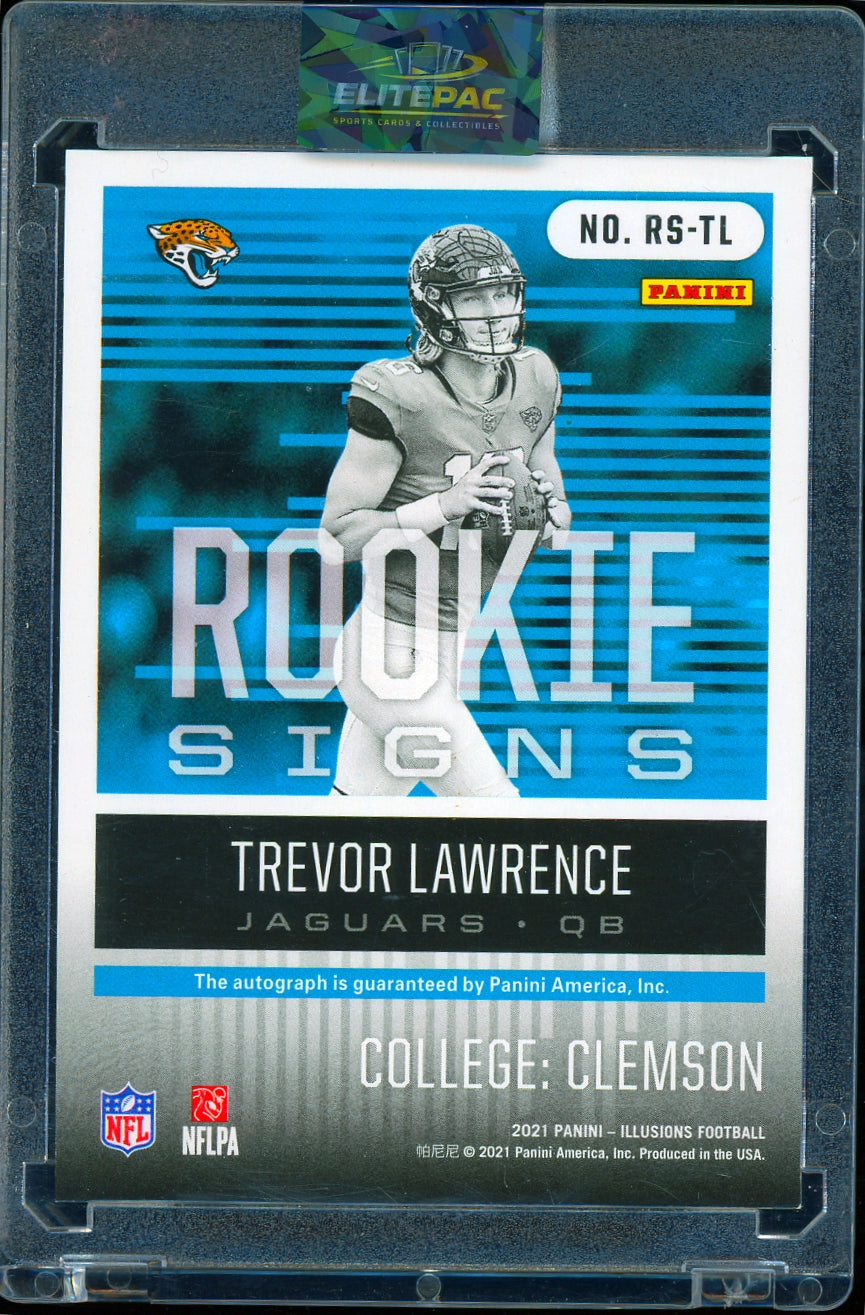 2021 Panini Illusions #RS-TL Trevor Lawrence Rookie Signs Orange Football
