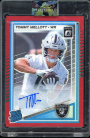 2025 Donruss Optic #299 Tommy Mellott Rated Rookies Autographs Red #/99 Football