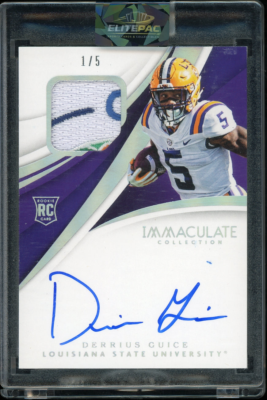 2018 Panini Flawless Collegiate  Derrius Guice Flawless Rookie Auto #/5 Football