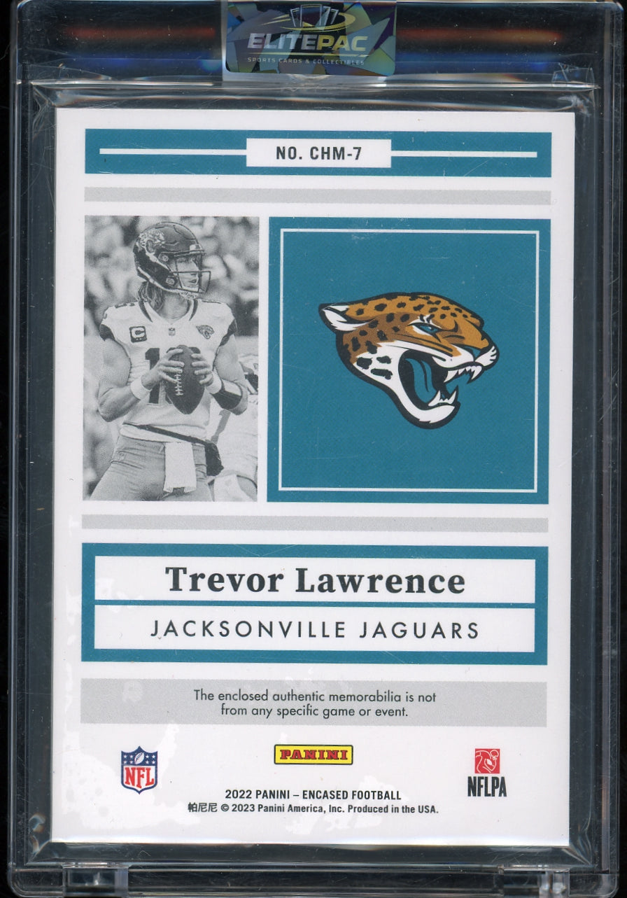 2022 Panini Encased Trevor Lawrence Choice Materials Sapphire #/50 Football