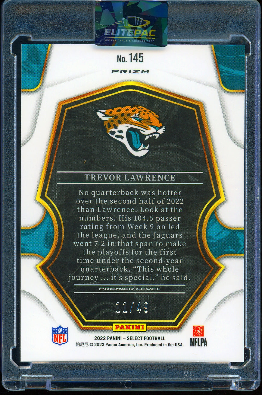 2022 Panini Select #145 Trevor Lawrence Red Disco Prizm #/49 Football