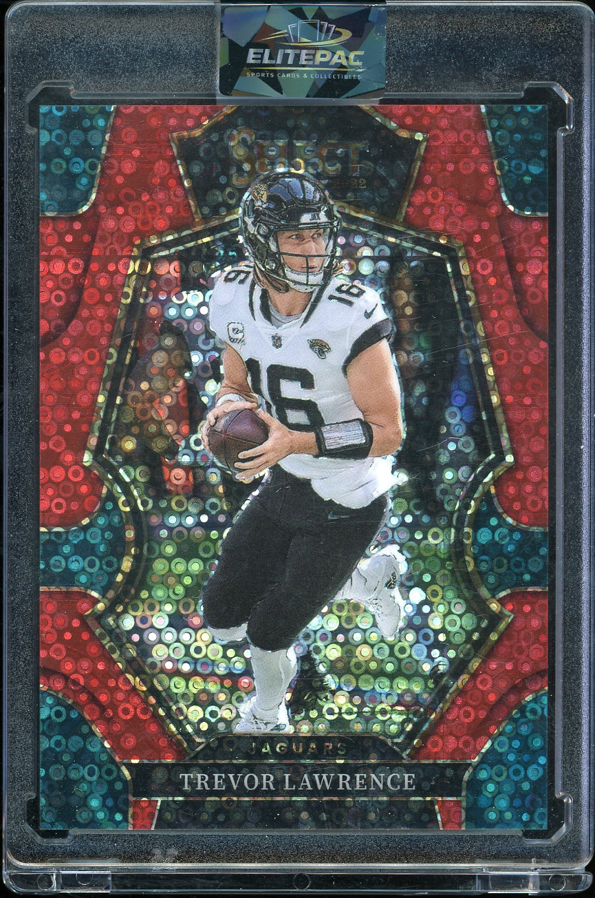 2022 Panini Select #145 Trevor Lawrence Red Disco Prizm #/49 Football