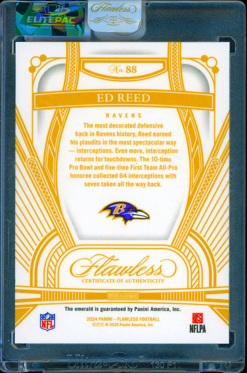 2024 Panini Flawless #88 Ed Reed Emerald #/5 Football