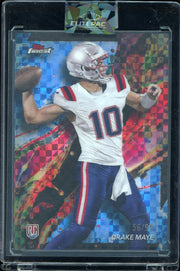 2024 Finest #62 Drake Maye Blue Checkerboard Refractor #/99 Football