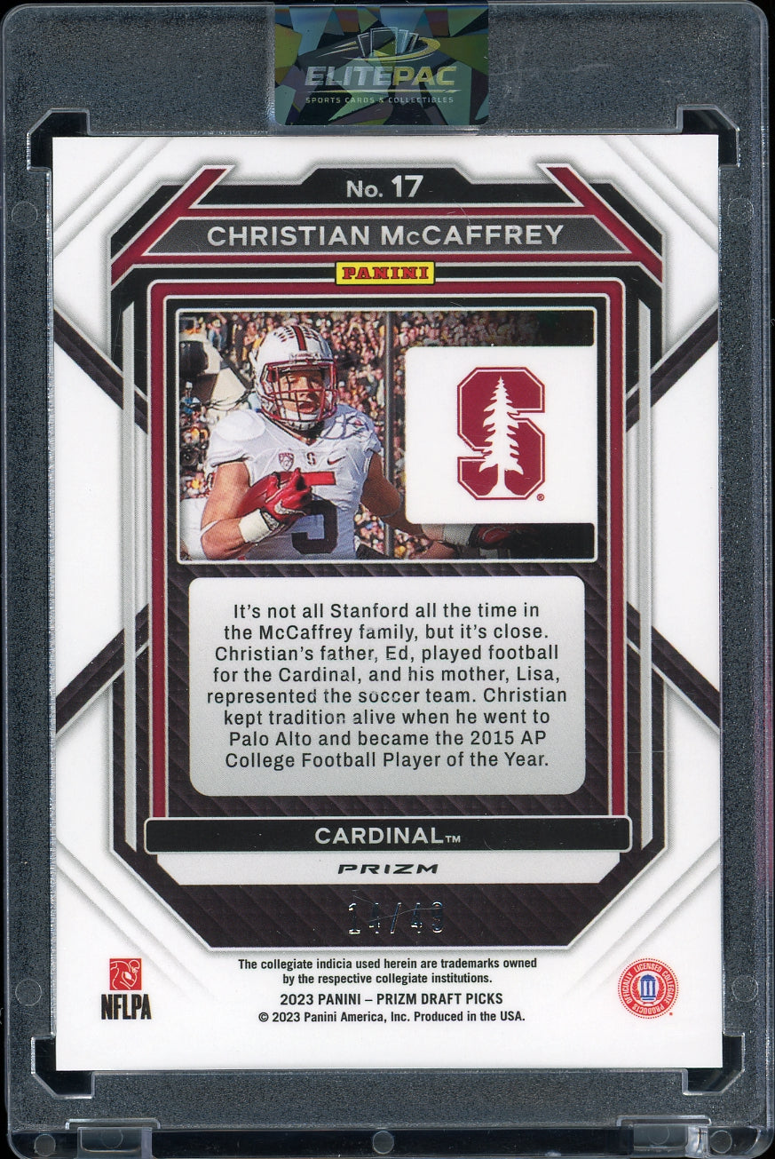 2023 Panini Prizm Draft P Christian McCaffrey Prizms Gold Flash #/49 Football