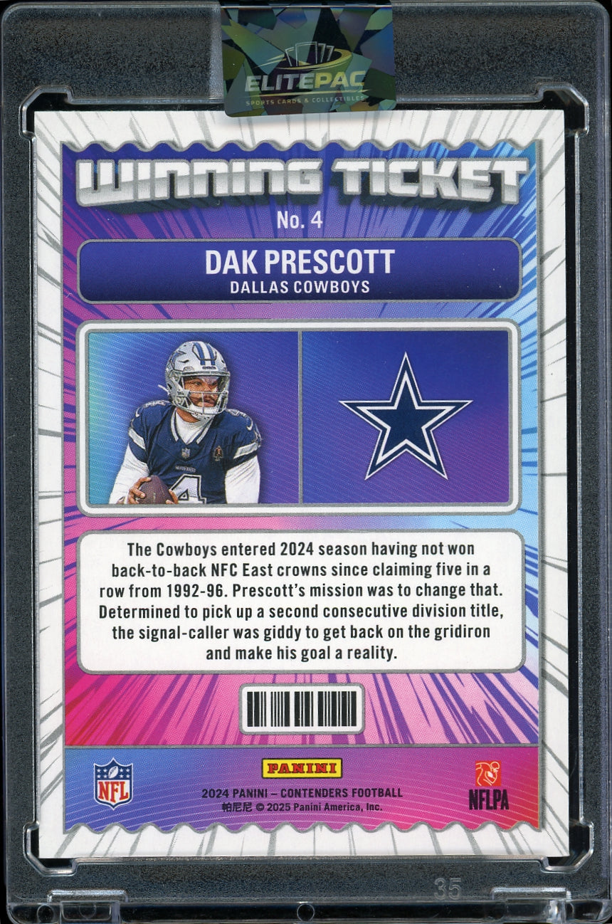 2024 Panini Contenders #4 Dak Prescott Winning Ticket Football