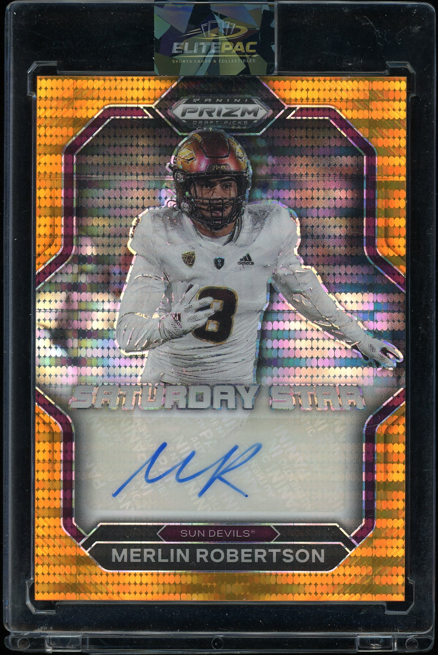 2023 Panini Prizm Draft Picks Merlin Robertson #/ 49 Football