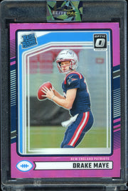 2024 Donruss #379 Drake Maye Optic Rated Rookies Preview Pink Football