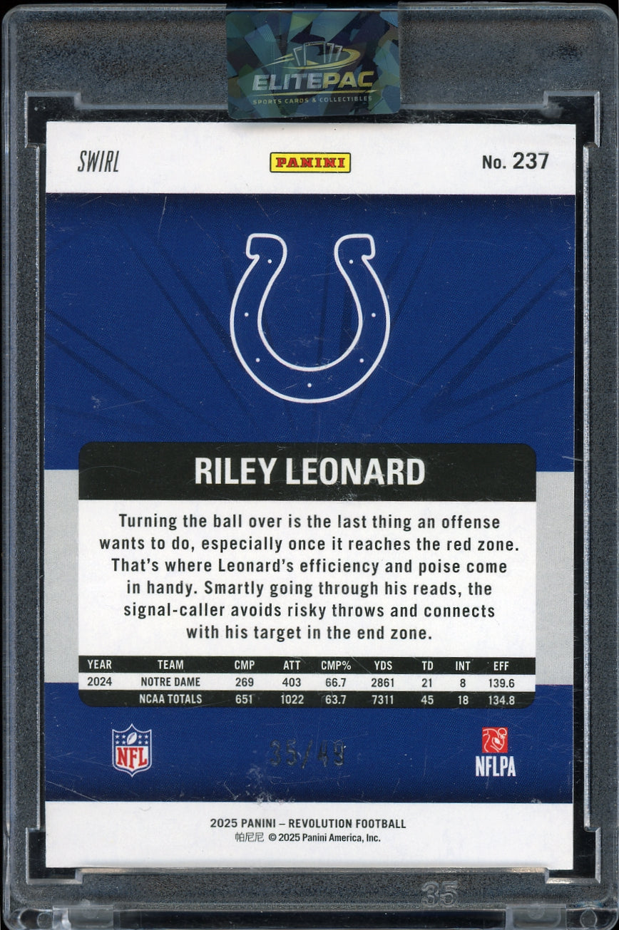 2025 Panini Revolution #237 Riley Leonard Red Astro Football