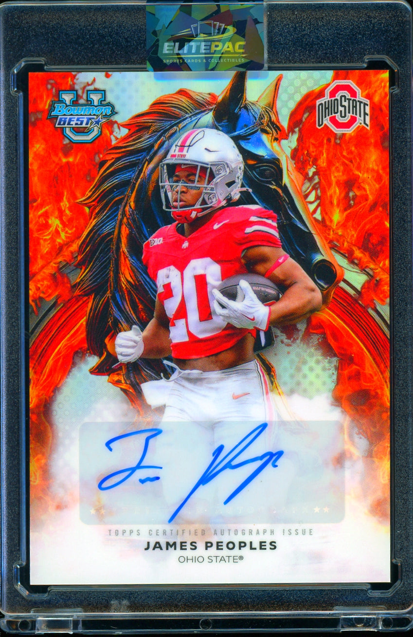 2025 Bowman University Best  James Peoples Workhorse Autographs Football