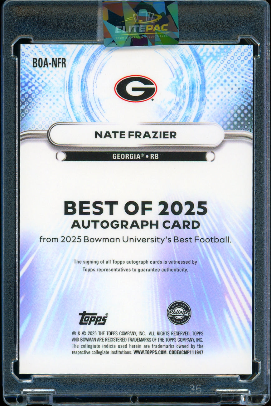 2025 Bowman University Best Nate Frazier Best Of 2025 Autographs Football