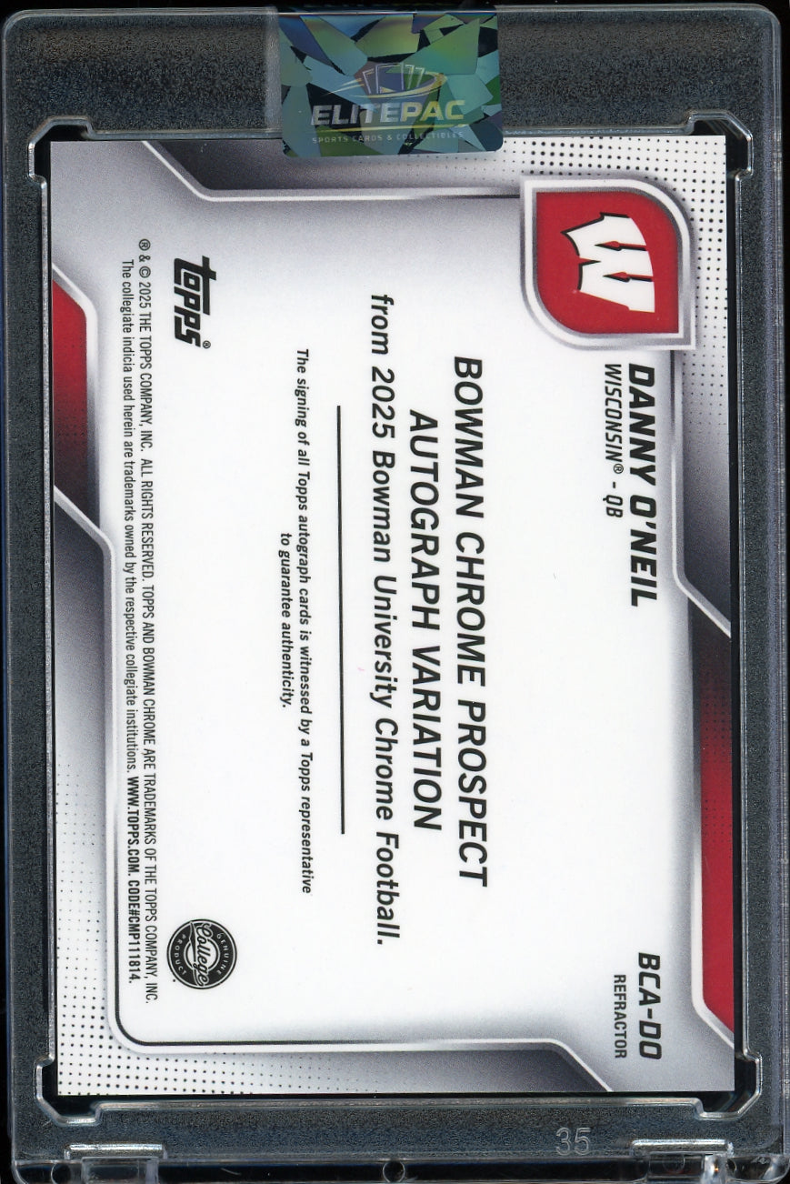 2025 Bowman University Chrome Danny O'Neil Auto Refractor #/299 Football