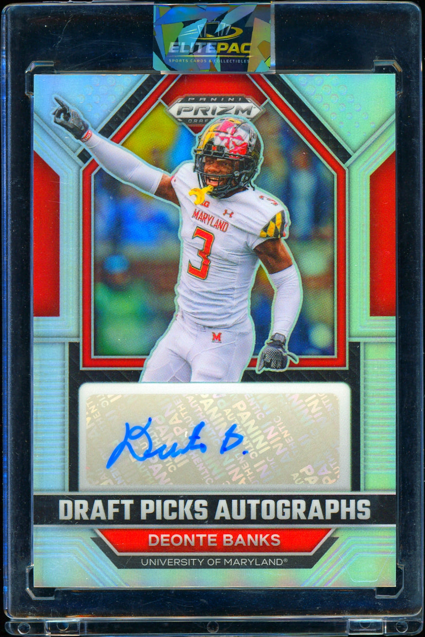 2023 Panini Prizm Draft  Deonte Banks Draft Picks Autographs Silver Football