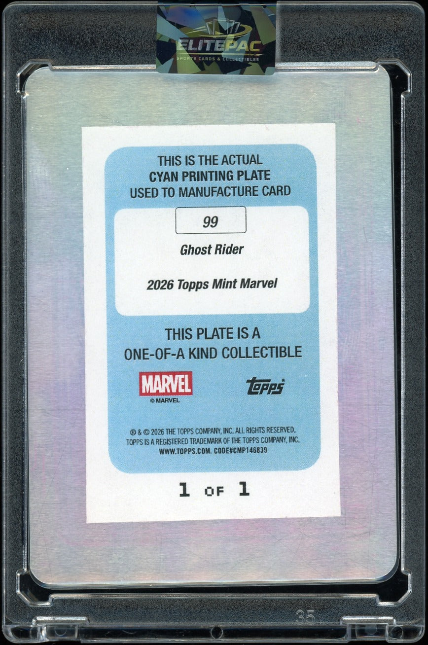 2026 Topps Marvel mint ghost rider 1/1 print plate blue