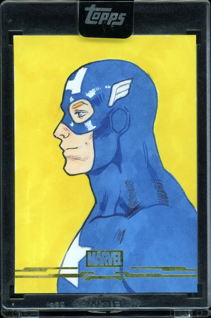 2026 Topps Marvel mint Sketch Captain America by hector Barros