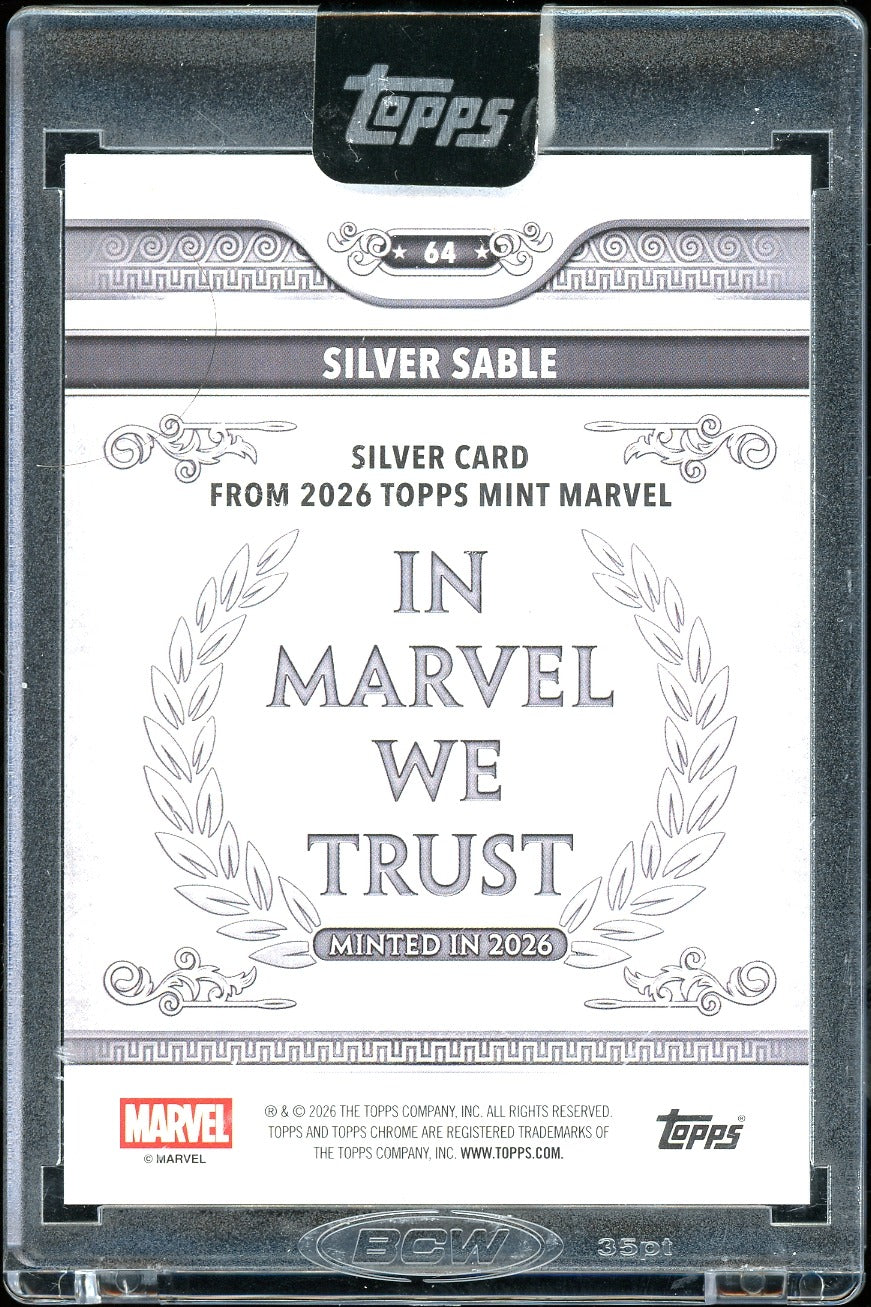 2026 Topps Marvel mint Silver Sable Black 09/10